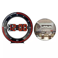 Silent 3D Digital Circular Luminous LED Wall Clock Alarm 6