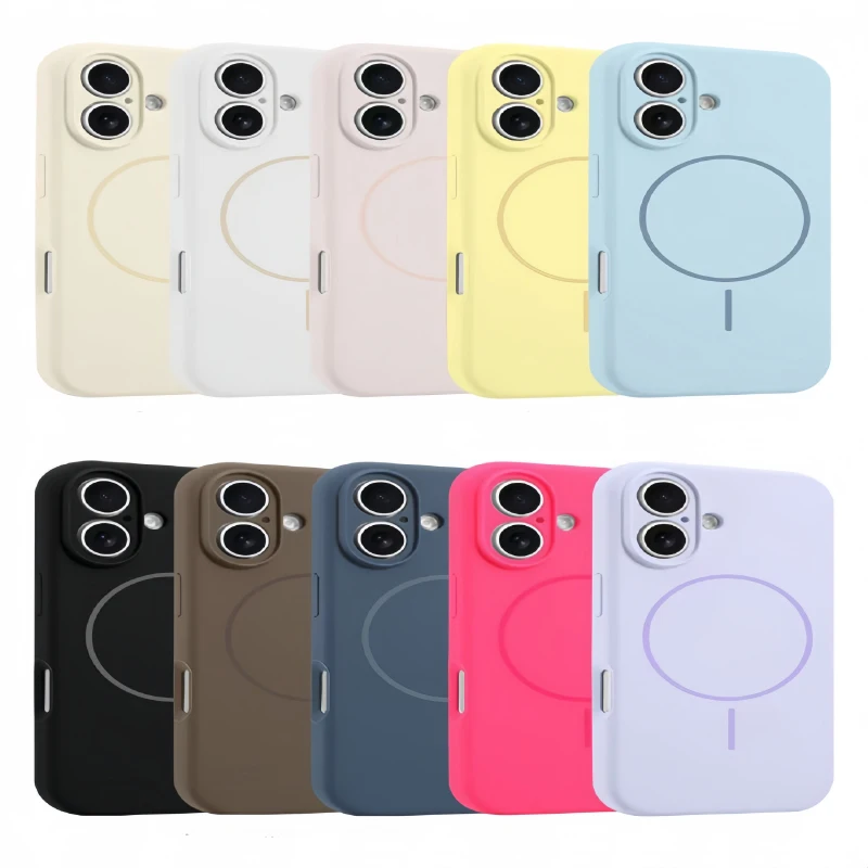 Enhanced Liquid Silicone Candy Color Matte Phone Case with Magnetic Bumper Cover