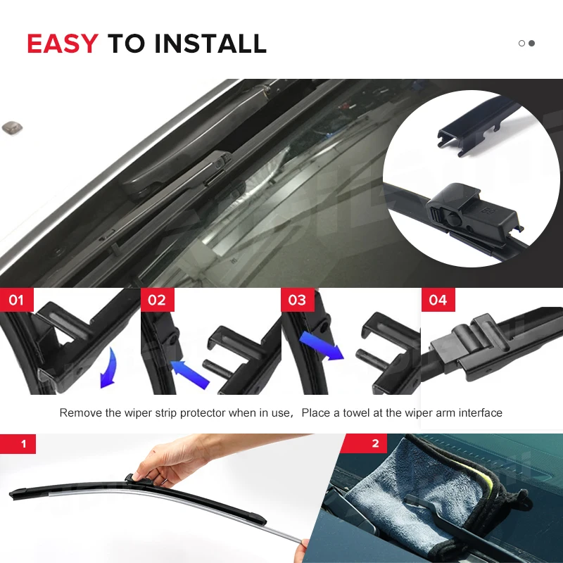 Wiper Front Wiper Blades For Audi A4 B6 8E/8H October 2000 - Nov. 2003 Windshield Windscreen Front Window 22"+22" 2