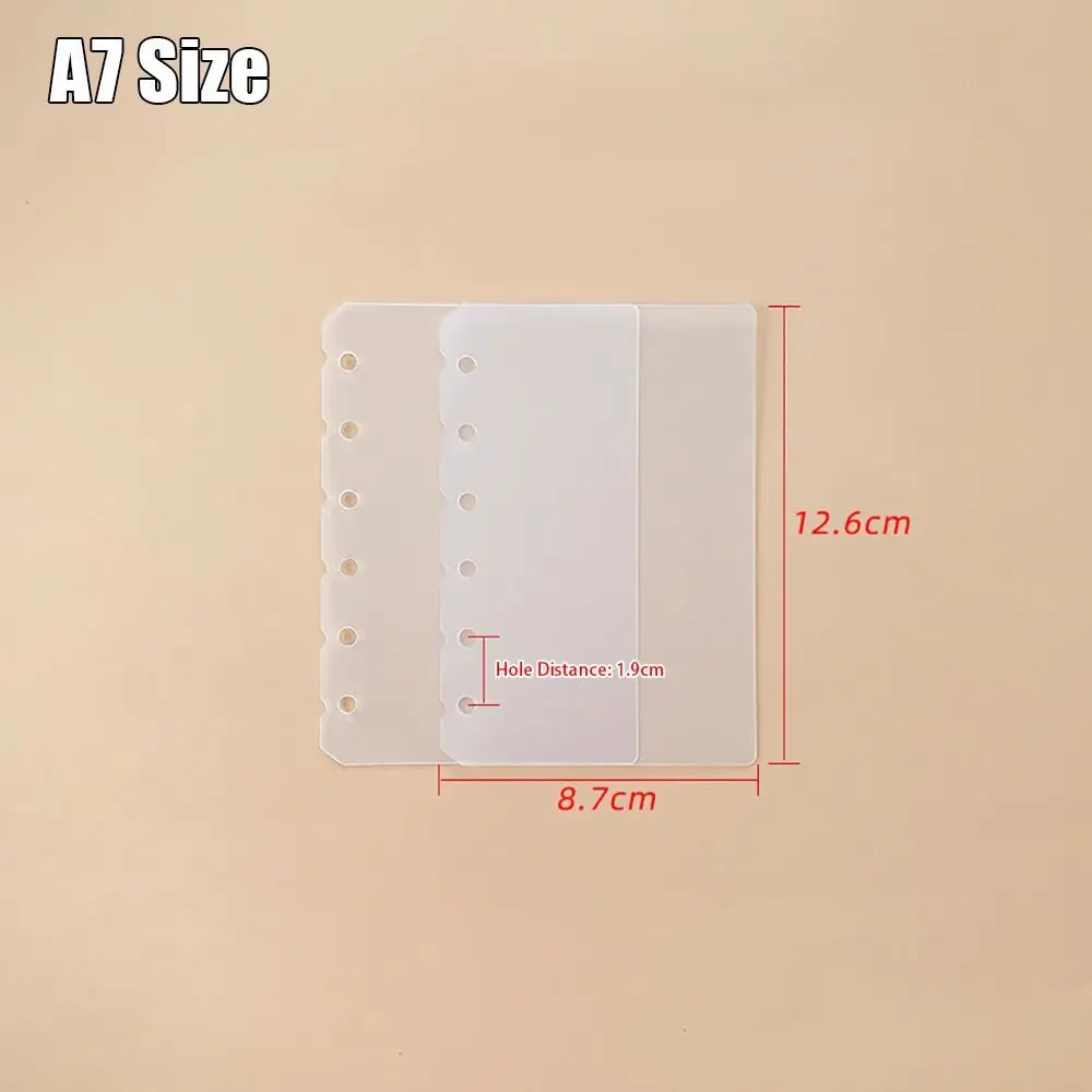 10Pcs A4 A5 A6 A7 노트북 디바이더 문구 액세서리 투명 내부 종이 분리기 무광택 PP 바인더 주최자 배플