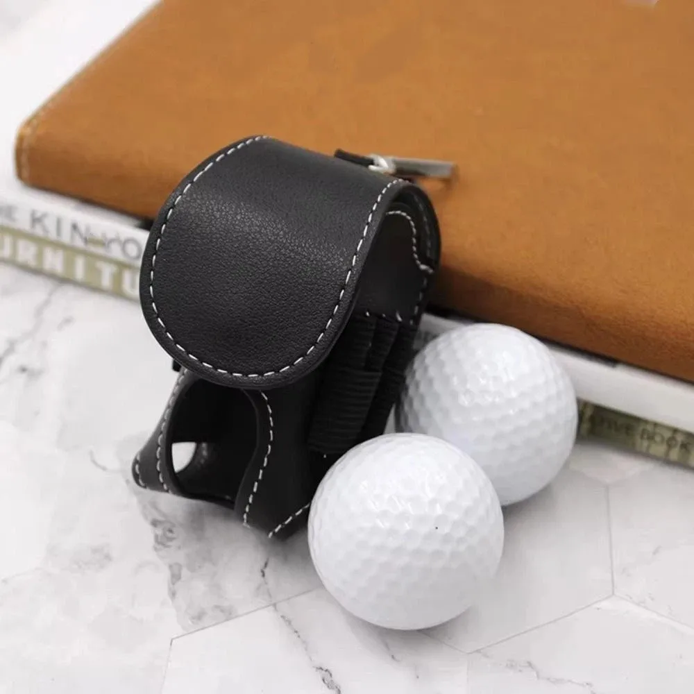 Borsa Portatile per Palline da Golf in Pelle PU Impermeabile, Porta Palline da Golf da Cintura Leggero e Mini per Esterni - immagine 4
