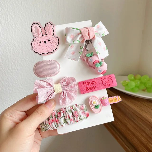 Coffee Warm Color Cute Cartoon Princess Hairpins Children Girls Kid Hair Clips Barrettes Accessories Hairclip Headwear Headdress pink
