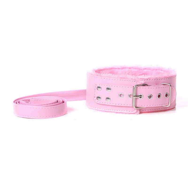 BDSM Collar Leather And Leash Plush Fetish Bondage Sex Necklace SM Toys Restraints Sex Toys For Adults Women Men Couples Games
