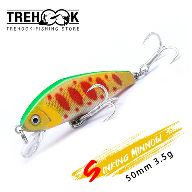 TREHOOK Micro Minnow Mini Sinking Fishing Lure 50mm 3.5g Artificial Hard  Bait Professional Jerkbait Trolling Swimbait Wobblers - AliExpress