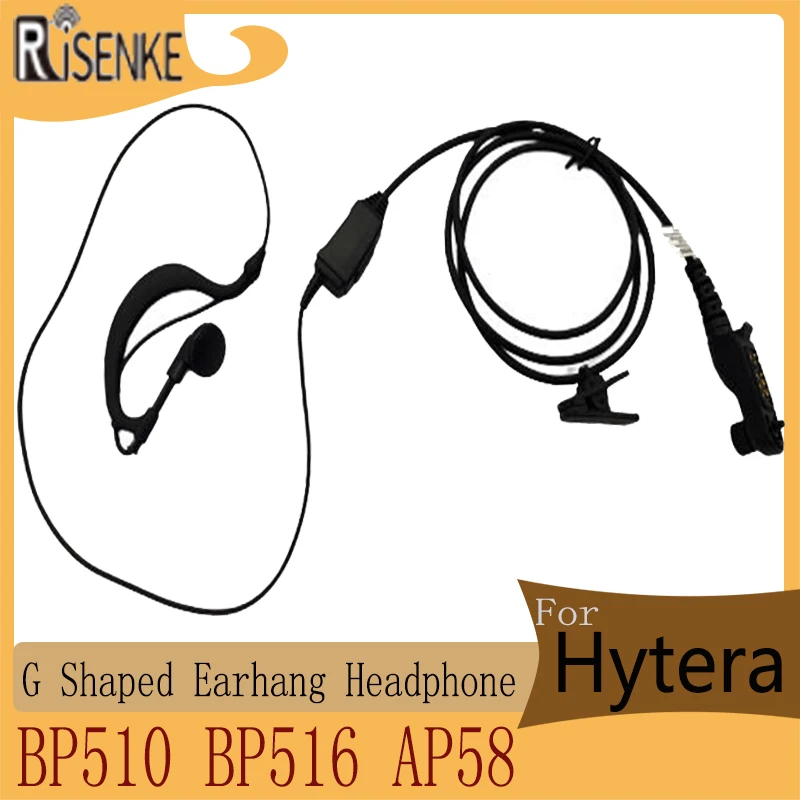 RISENKE-G Shaped Earpiece for Hytera BP510, BP516, AP58 Radio Walkie Talkie, Headset, Headphone Accessories g shaped ear hook headphone earhang earpiece headset for hytera bp510 bp516 ap58 radio walkie talkie accessories