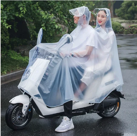 Transparent Windproof Bicycle Motorcycle Raincoat Chubasquero Moto Rain  Poncho Impermeable Clear Raincoat Single Double Raingear