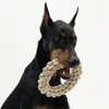 1pc Random Color Ring Woven Design Pet Chew Toy Dog Teeth Grinding Toy Dog Braided Knot Rope Chew Funny Toy 1