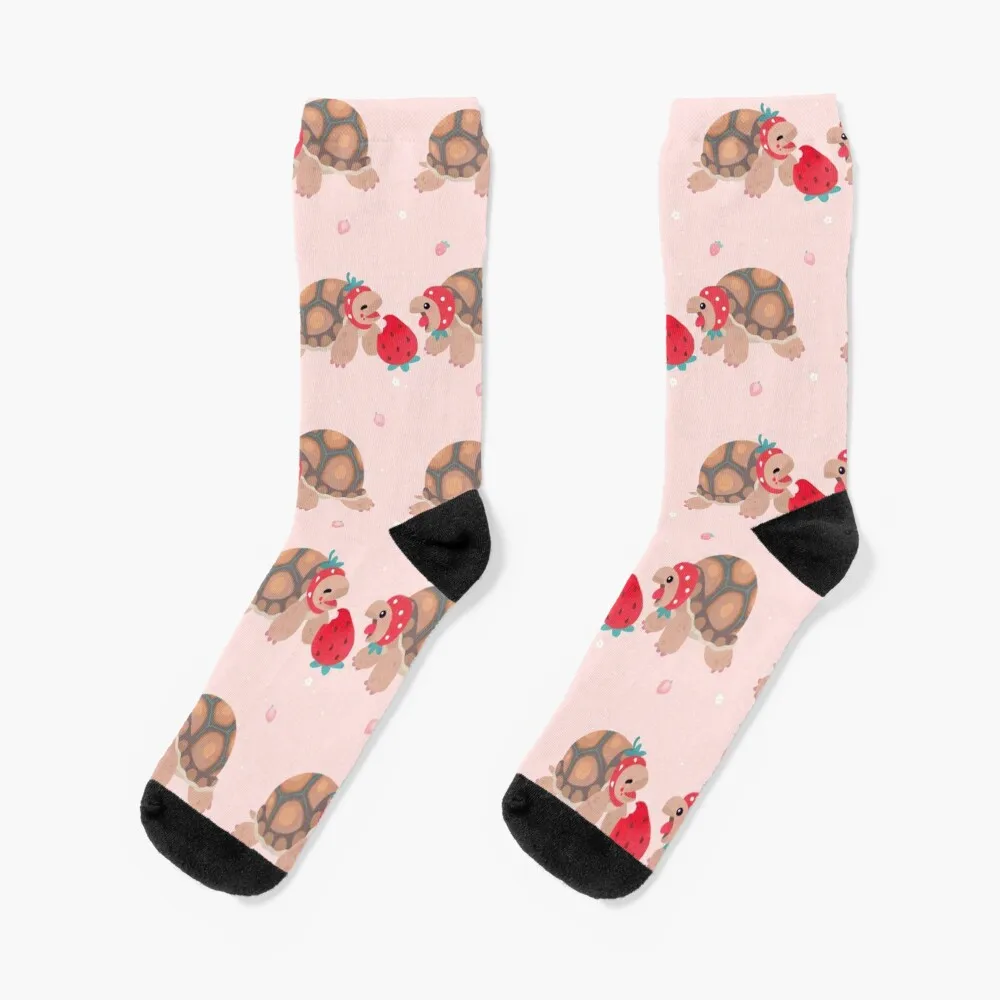 Tortoises love strawberries Socks New year's Stockings compression winter gifts Lots Men Socks Women's prison mike socks anime lots women s socks men s