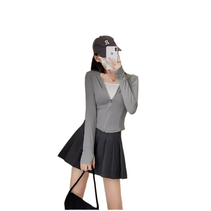 Long Sleeve Sports Jacket Women Zip Fitness Yoga Shirt Spring Warm Gym Top Activewear Running Coats Workout Clothes Woman