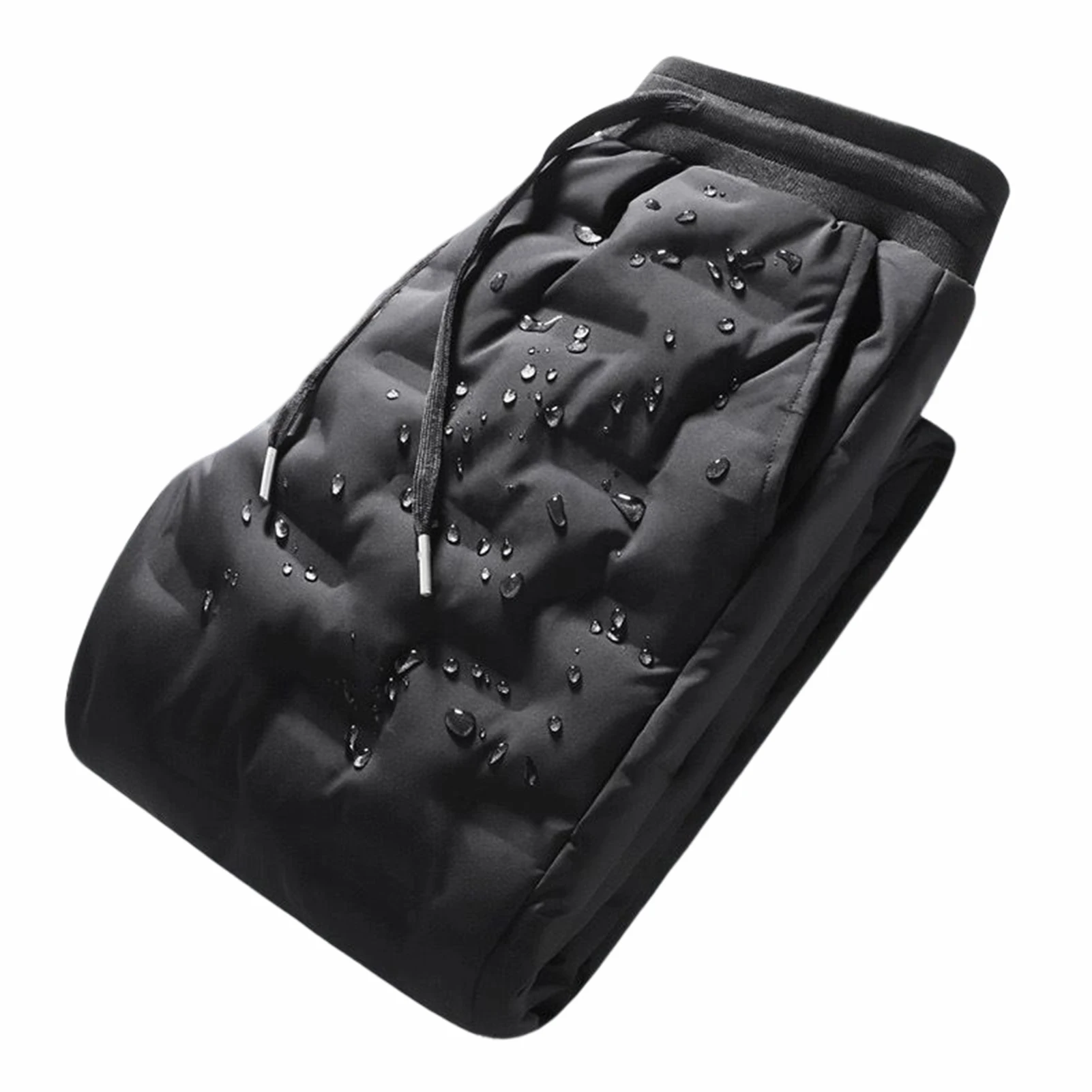 Mens Winter Pants Relaxed Fit Thicken Cotton Padded Windproof Snow Pants Daily Shopping Wear