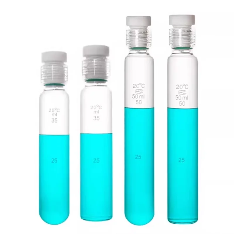 나사 유리 압력 플라스크, 테트라 플루오로 스레드 플러그, 총 인 총 질소 나사, 비색 튜브, 10-100ml, 1 개