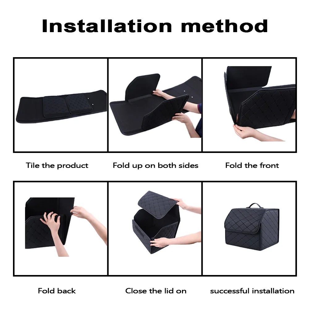 Auto Lagerung Box Große Kapazität Kofferraum Organizer Tasche Auto Werkzeuge Verstauen Aufräumen Leder Falten Für Notfall Lagerung Box – Detail 9