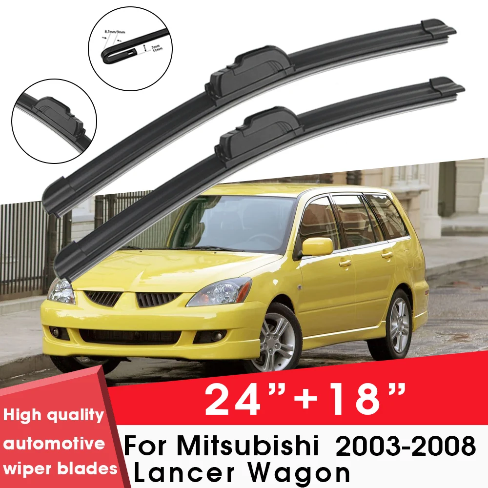 

Car Wiper Blade Blades For Mitsubishi Lancer Wagon 2003-2008 24"+18" Windshield Windscreen Clean Rubber Silicon Cars Wipers