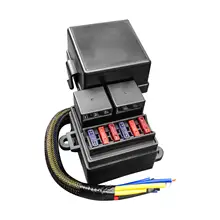  Fuse and Relay Box Waterproof Supplies 6 Fuse Slots Universal 2 Slots Relay Block 4 Pin for Boat Marine RV Automotive Trailer 