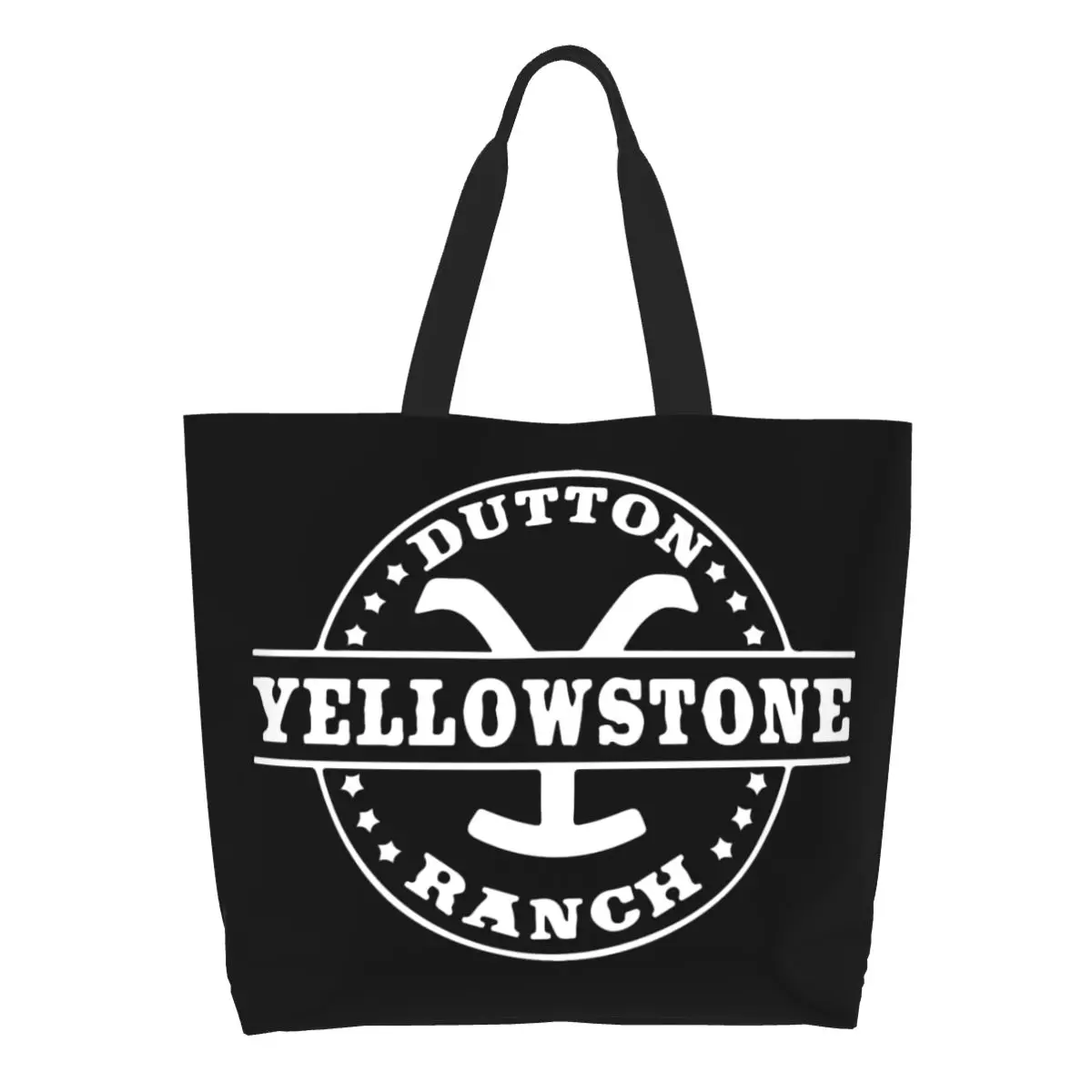 

Холщовая Сумка для покупок Yellowstone на заказ, Женская портативная вместительная сумка для продуктов, сумка-тоут для покупок на двойном ранчо