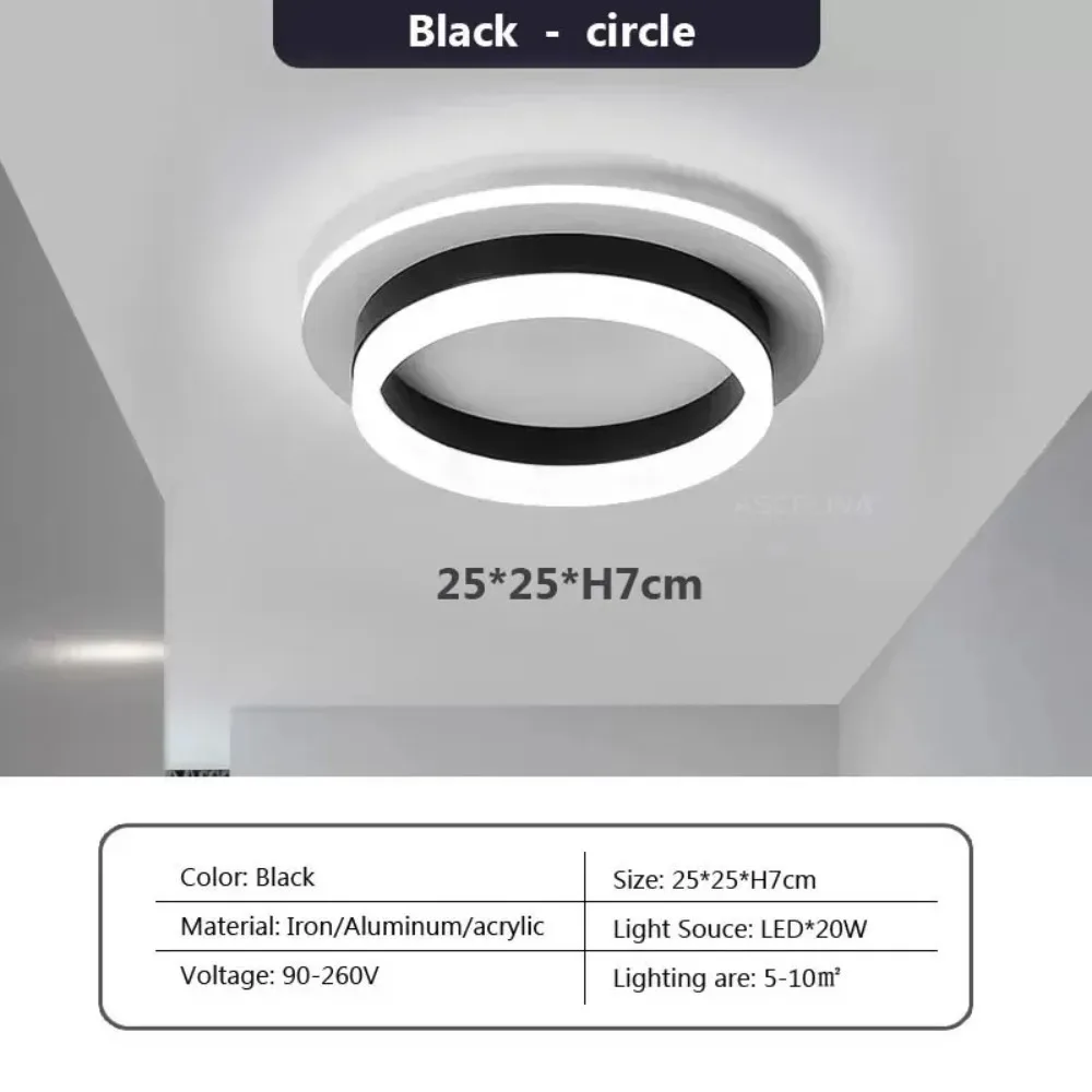 Modern LED Ceiling Light Luxury Golden Acrylic Entrance Hall Passage Lamp Living Room Corridor Bedroom Study Kitchen Fixture