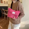 New Colorful Striped Dot Plush Clutch Cosmetic Bag Large Capacity Makeup Pouch Toiletries Bag Travel Outdoor Makeup Storage 1