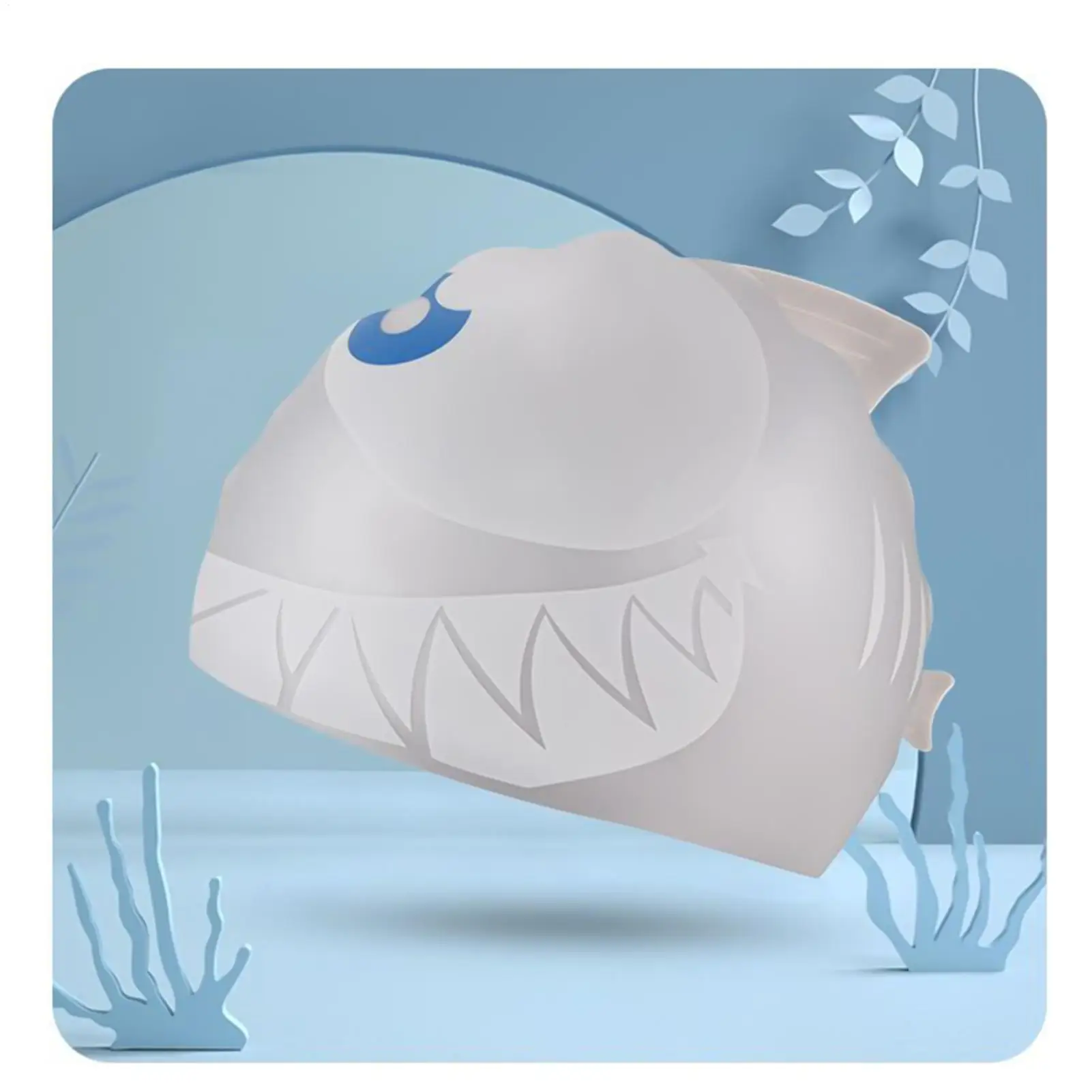 Swimming Caps Swim Hat Cartoon Fish Shark Silicone Waterproof Summer Pool Ear Protector For Girl Boy Baby Kids Children