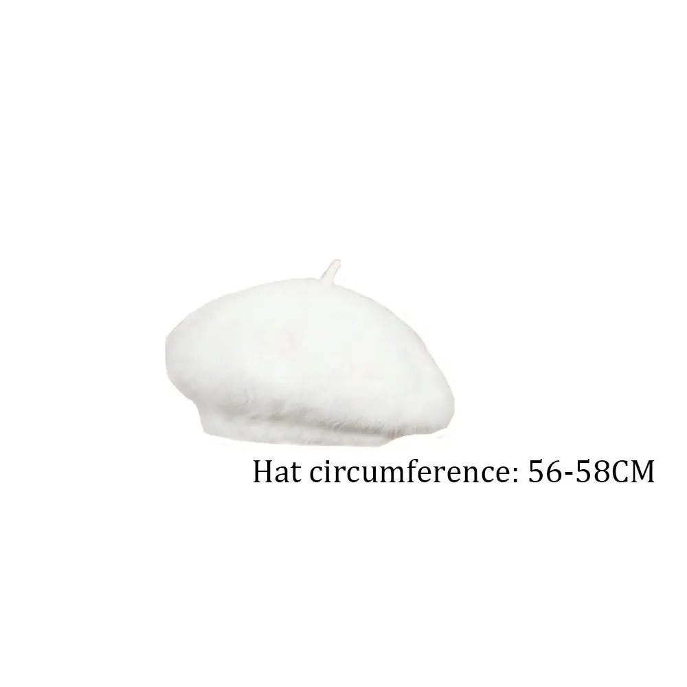 Beret Hat Warmer Plush Flat Hats Solid Color Thicken Autumn Winter Cap Clothes Accessories Panama Hat Warm Beanie Party Woolen Beret