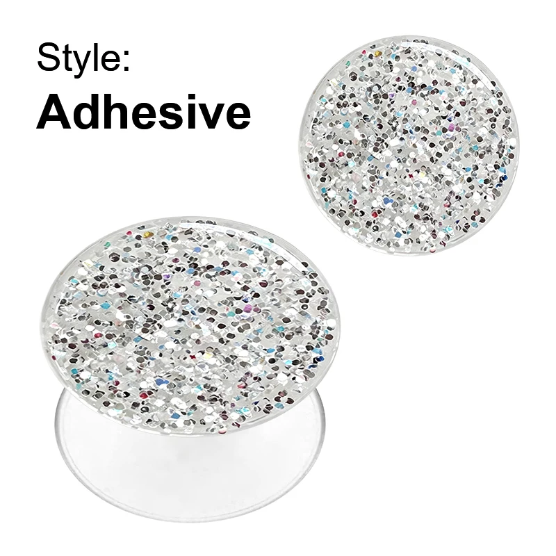 Glitter Foldable Phone Grip and Ring Holder with Adhesive