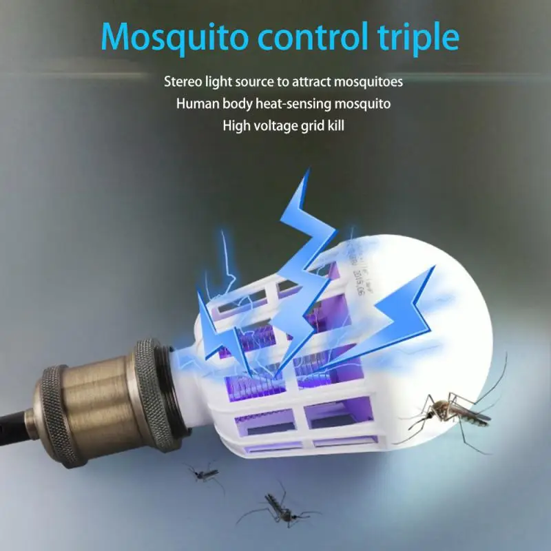 Mosquito Killer Lamp Bulb Mute Portable Electric Trap Fly Bug Insect Zapper Killer Multifunzione Campeggio Ed Escursionismo Strumenti All'Aperto