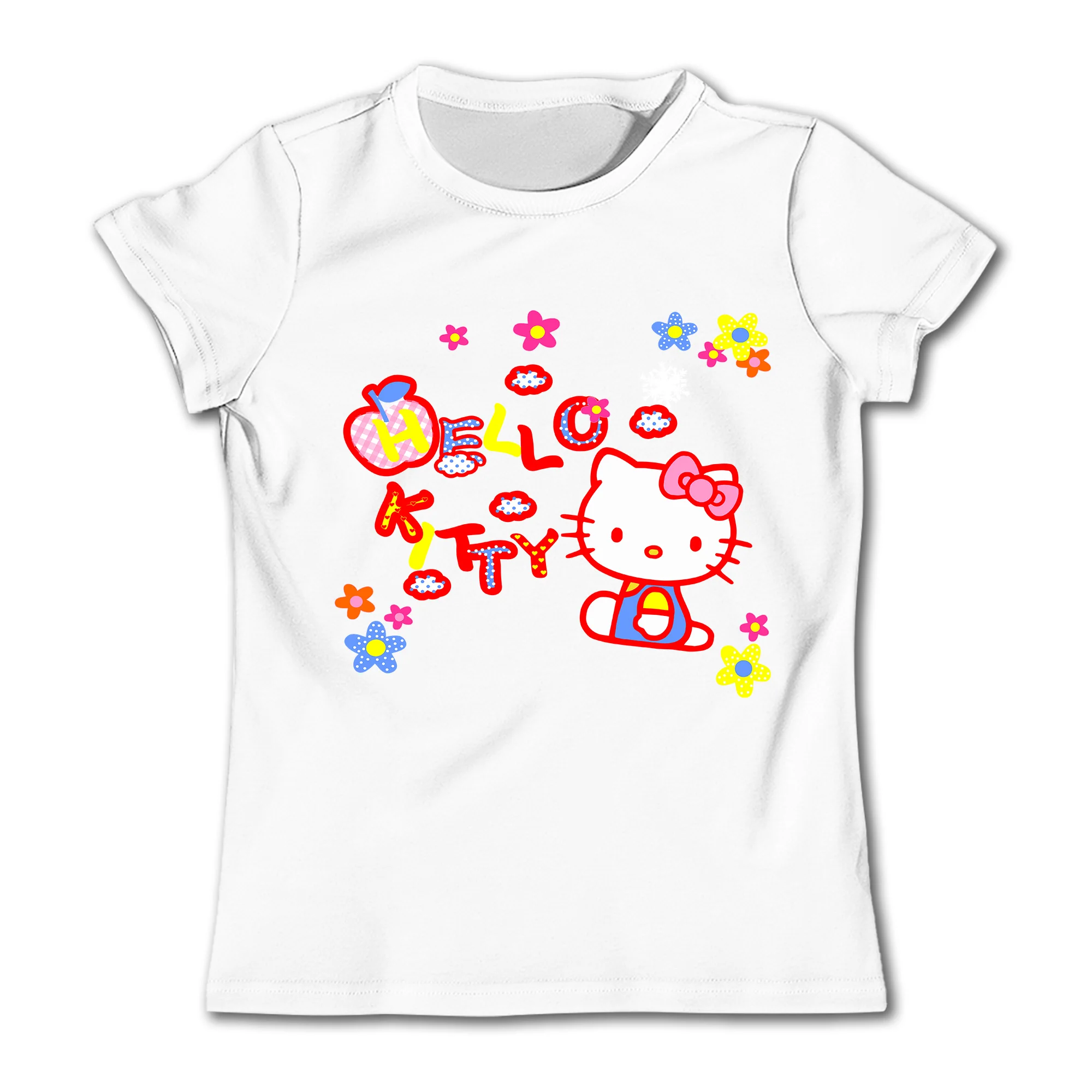Hello Kitty Children's Pure Cotton Printed Boys and Girls Top T-shirt Short sleeved Pure Cotton Printed T-shirt Short sleeved 3
