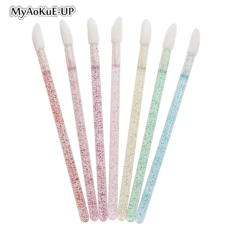 

50pcs Disposable Lip Brush Eyelash Makeup Brushes Lash Extension Tool Mascara Wands Applicator Crystal Lipstick Microbrush