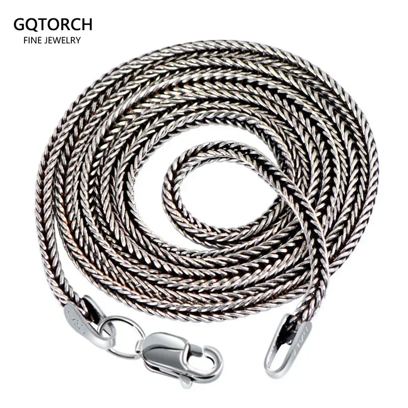 Solid Foxtail Chain Necklace 6mm Stainless Steel 20