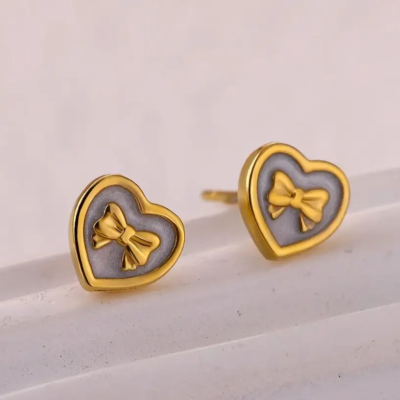 Stainless Steel Earrings for Women Cute Minimalist Gold Plated Stud Earring
