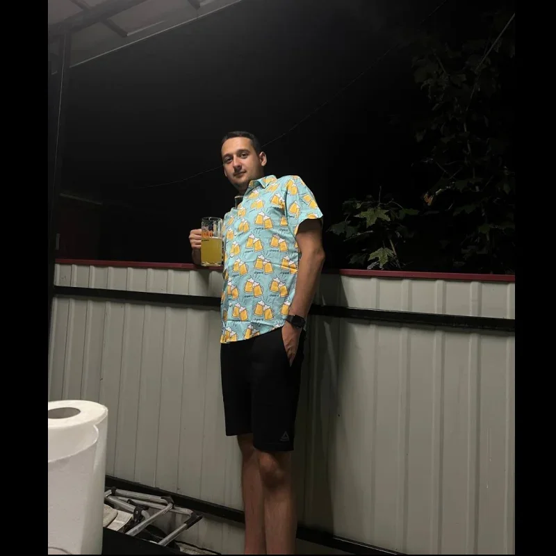 Hawaiian Shirt For Men 3d Beer Printed Short Sleeve Shirts Beer Party Shirt Tees Summer Casual Tops Loose Oversized Men Clothing 5