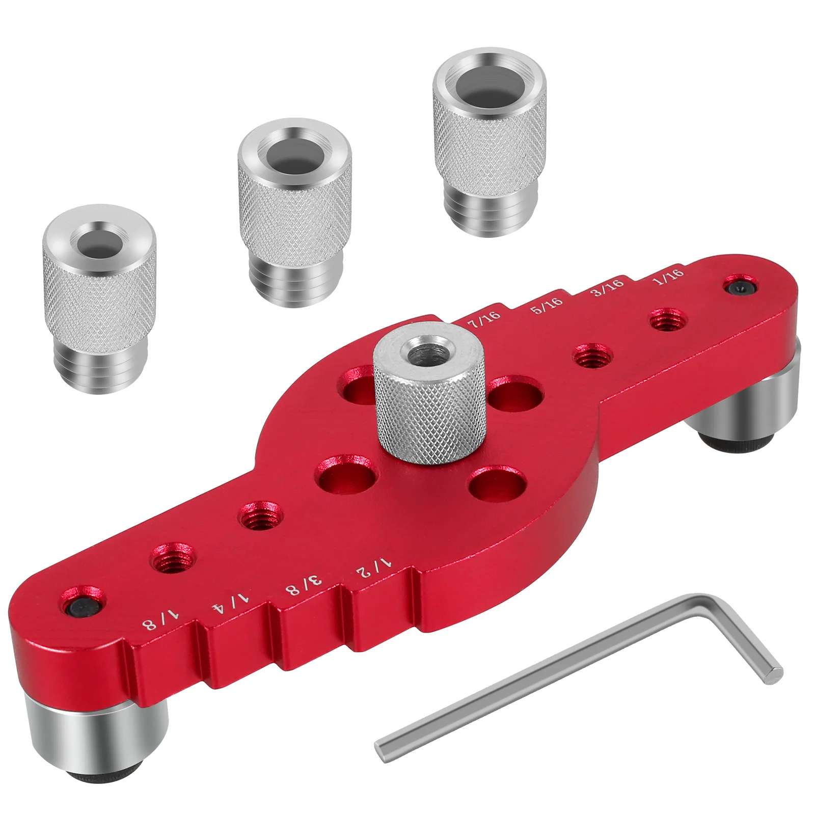 

Vertical Pocket Hole Drilling Jig Aluminum Alloy Straight Hole Drilling Locator Self Centering Dowel Jig Drill Guide with