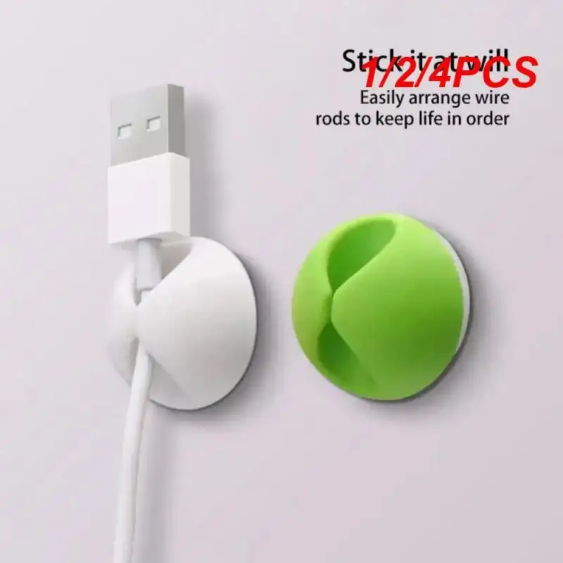 1/2/4PCS Cable Organizer Wire Winder Earphone Holder Cord Clip Office Desktop Phone Cables Silicone Tie Fixer Wire Management