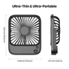 TOPK Desk Table Fan Rechargeable 2000mAh/4500mAh Battery Operated Desktop Fan Silent Thin Personal Fan with Power & Speed Displa 6