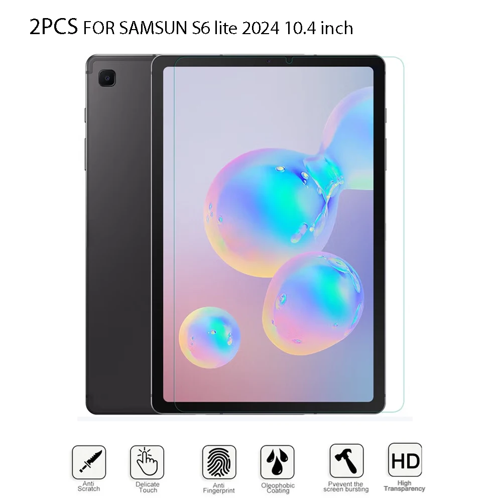 Tempered Glass Screen Protector 2PCS For Samsung Galaxy Tab S6 lite 10.4 inch SM-P620 SM-P625 Tablet HD