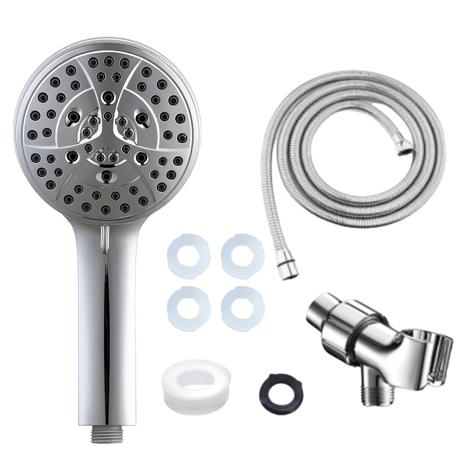 Pomme de douche multifonctionnelle réglable, avec support, 7 Modes