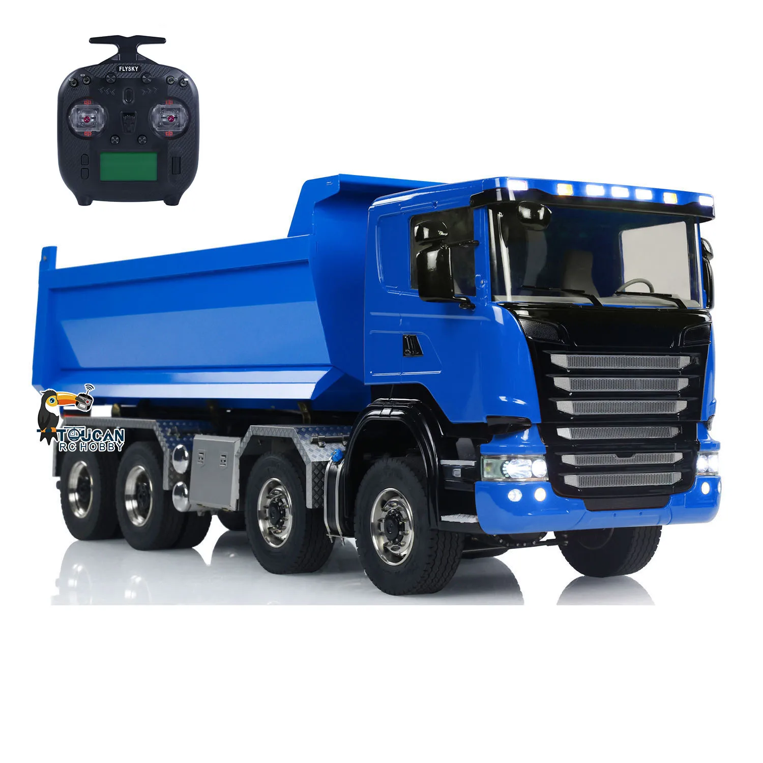 1/14 8x8 Hydraulic Full RC Dump Truck Roll-on off Dumper Car Differential Lock Axles Painted Finished Tipper Model for Adult 3