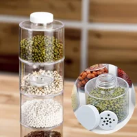 Stackable Spice Rack, Set of 6 Spice Jars Tower, Space Saving Kitchen Spice with Lids, for Herbs, Condiments, Spices Seasoning 2