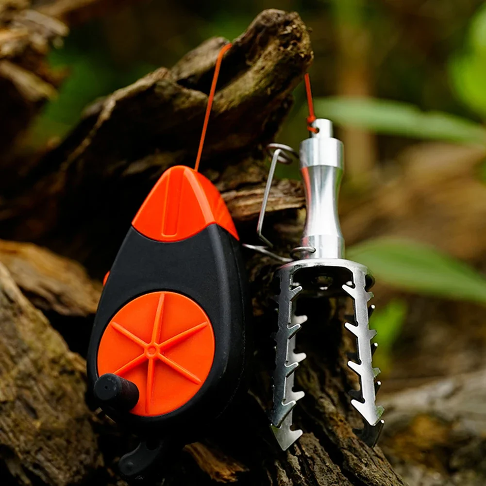 Professional Fishing Tackle Accessories Lure Bottom Snag Rescuer Stainless Steel Serrated Retrieval Tool with Line Winder