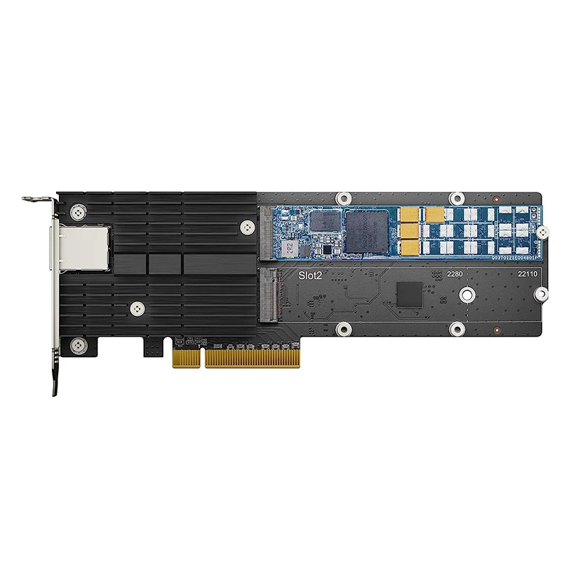 Synology E10M20-T1 이더넷 및 M.2 어댑터 카드, 네트워크 어댑터, PCIe 3.0x8 RJ-45, 1 포트 인터페이스 카드, PCIe 어댑터