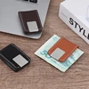 1Pc PU Leather Strong Magnetic Money Clip Pocket Wallet Portable Mini Slim Wallet Credit Business Cards Holder 2