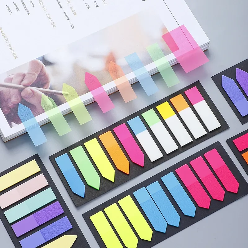 

200Sheets Transparent Sticky Notes Self-Adhesive BookMark Posted It Annotation Read Book Clear Tab Kawaii Cute Stationery School