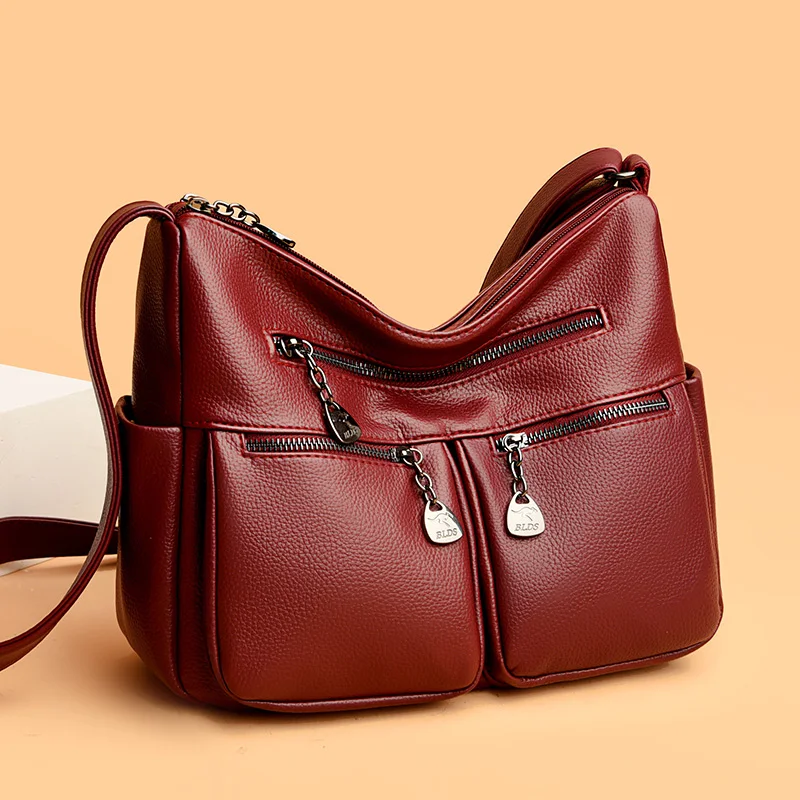

Women's Shoulder Bag High Quality Genuine Leather Purses and Handbags Designer Women Crossbody Bag 2 Layers Vintage Bolso Mujer