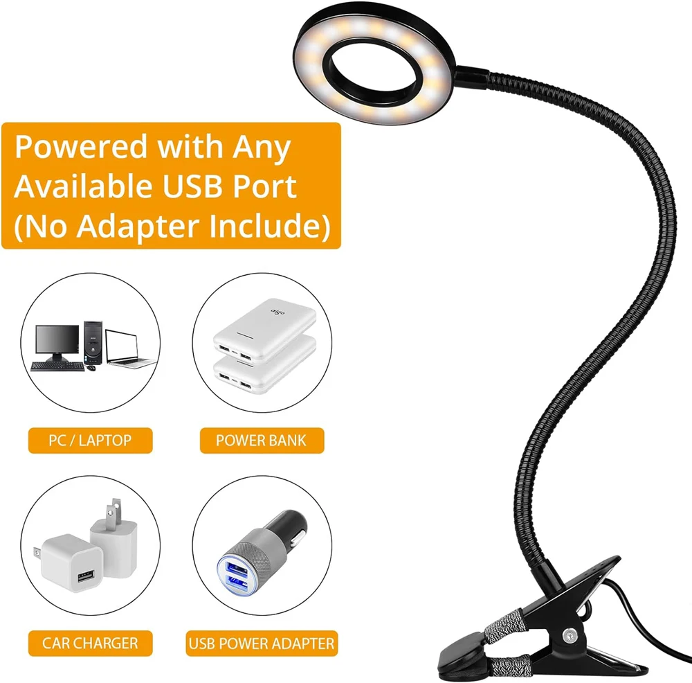 Eye-Caring, USB Clamp, Night Light, Estudo, Ler