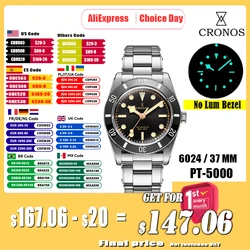 Cronos Luxury Men's Watches 37mm Diver BB54 Vintage Automatic Matt/ Aluminum Bezel Female End Links Sapphire 20 Bar L6024
