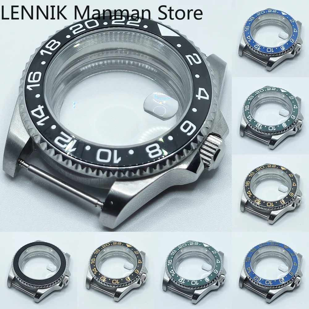40mm Black PVD Watch Case with Transparent Back Glass