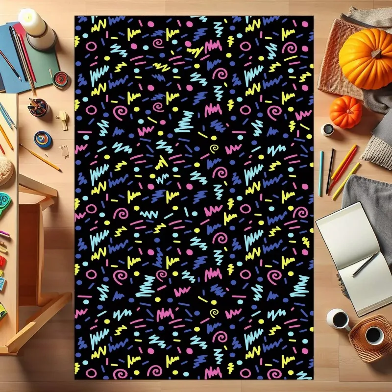 Arcade Star Carpet Bowling Hall Carpet Arcade Bar Retro Non-slip Suitable for Bedroom Kitchen