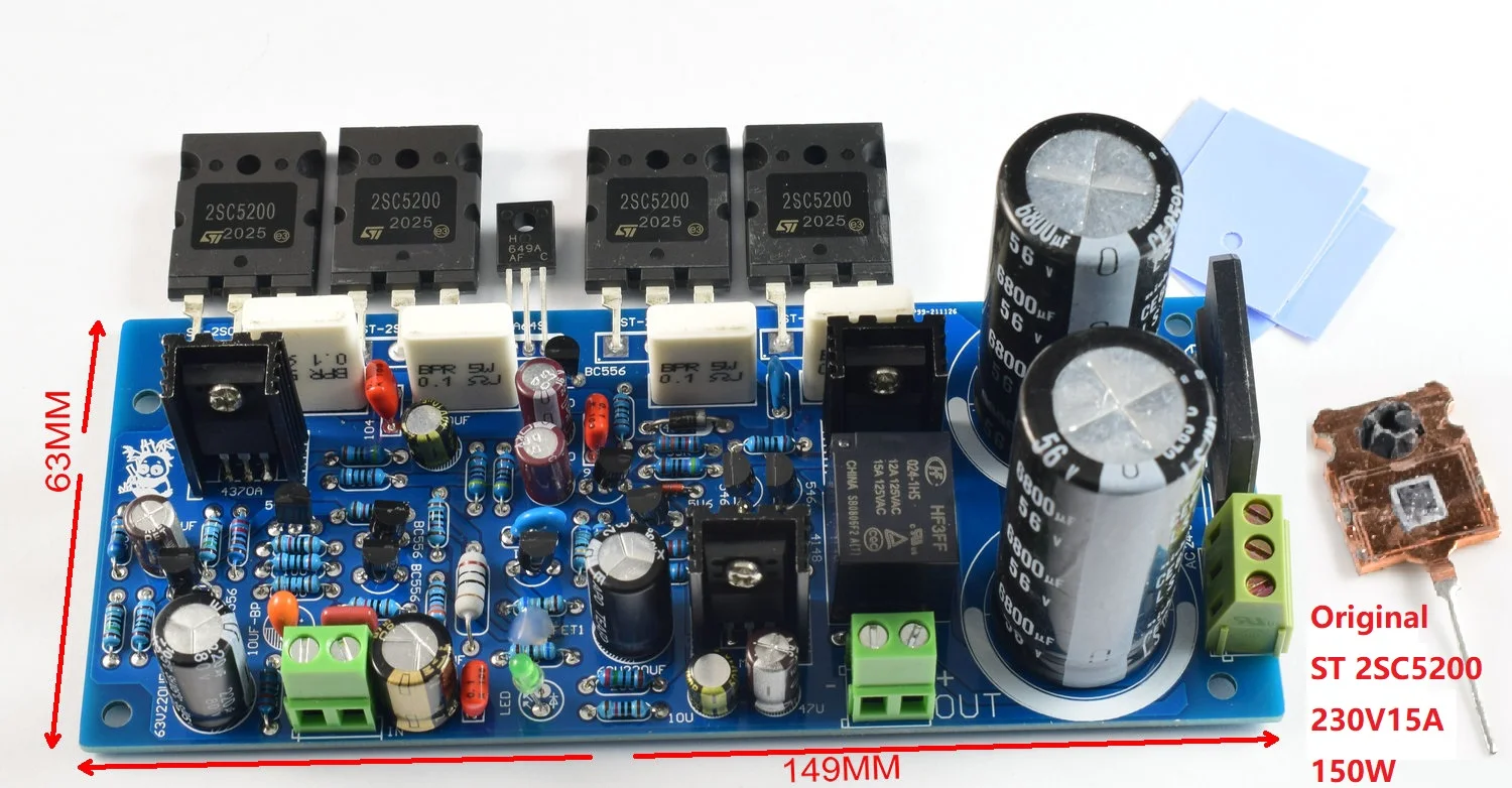 Amplificador de Potência Áudio com Proteção st 2sc5200 Mono 250w 4r Mod Modificado Versão Fm711 - Image 2