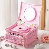 Classical Rotating Dancer Ballerina Piano Music Box Jewelry Organizer Ballerina Wind-Up Music Box Storage Organizer With Mirror 1