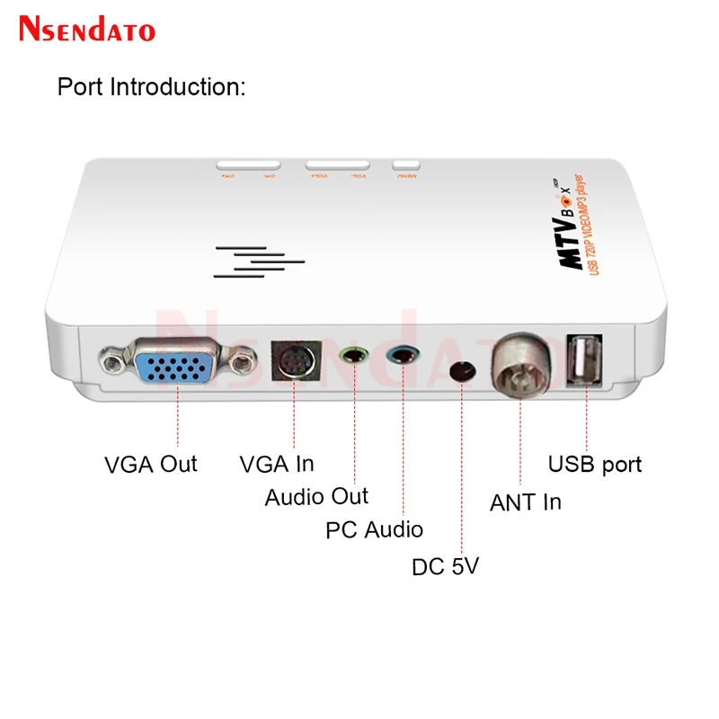 External TV Tuner VGA MTV Box for lcd monitor AV To VGA Receiver Tuner TV Set Top Box With Remote Control Support PAL/NTSC