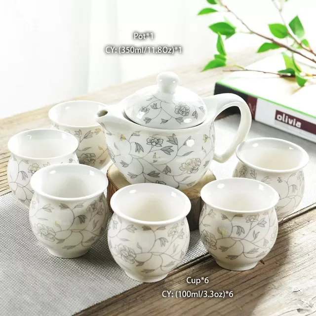 Čínska keramická čajová súprava Kung Fu porcelánová čajová šálka sada kanvíc Dračí čajník šálka Kungfu čajová súprava Puer Oolong čajový riad